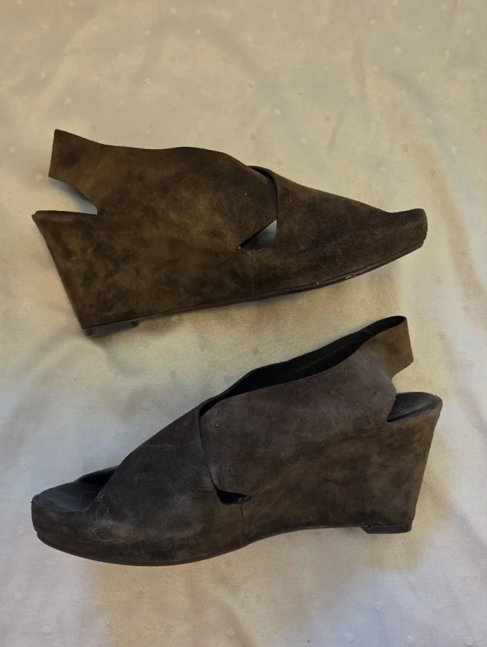 Suede Slingback Wedge Sandals